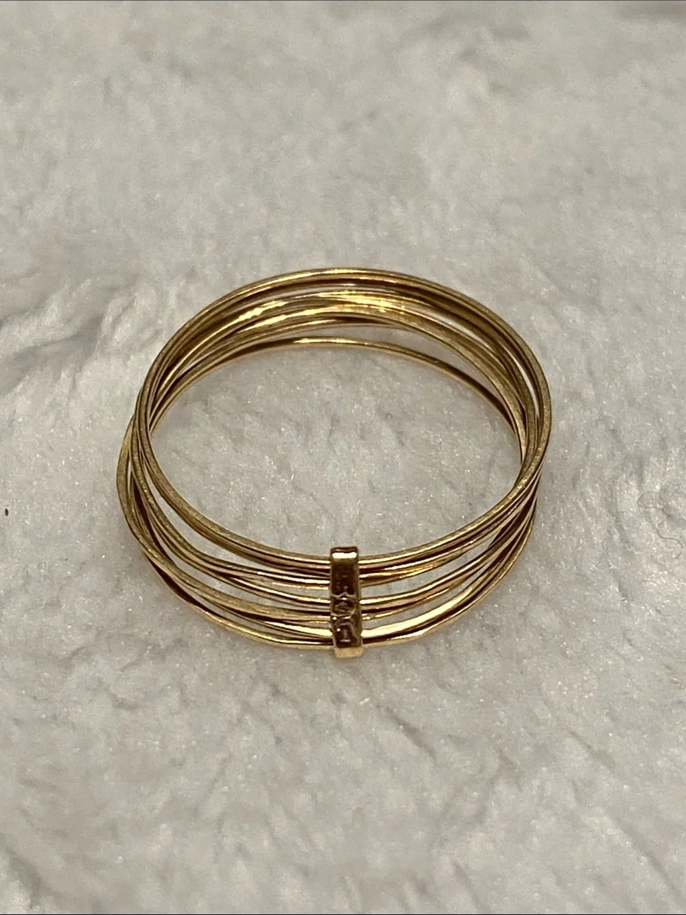 14 K Gold Multi-Band Wire Stack Ring  .66 grams